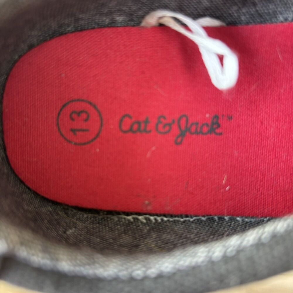 Cat & Jack Toddler Boys Black Canvas Slip On Sneakers Casual Shoe Size 13 Church - Picture 10 of 10